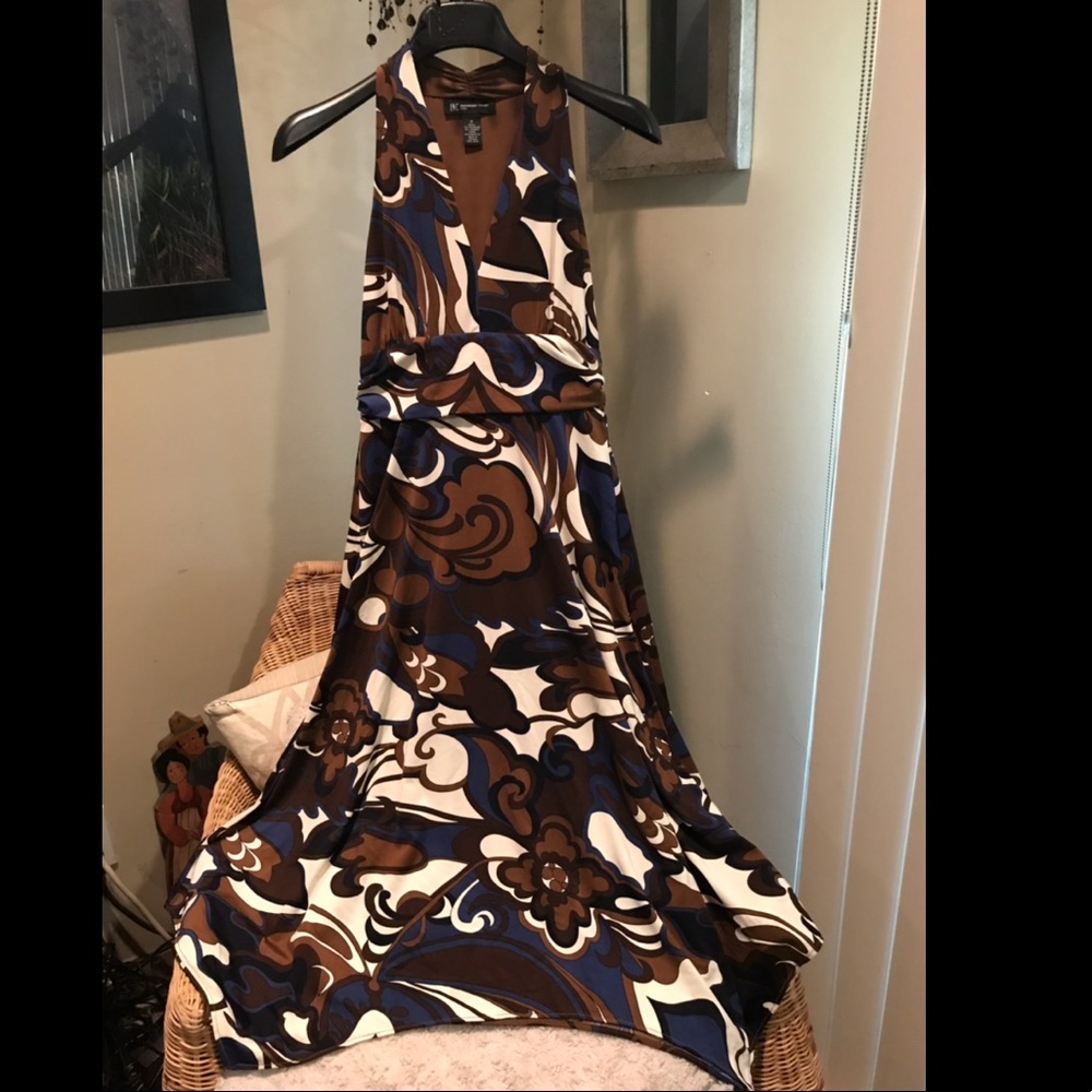 INC BROWN PRINT DRESS